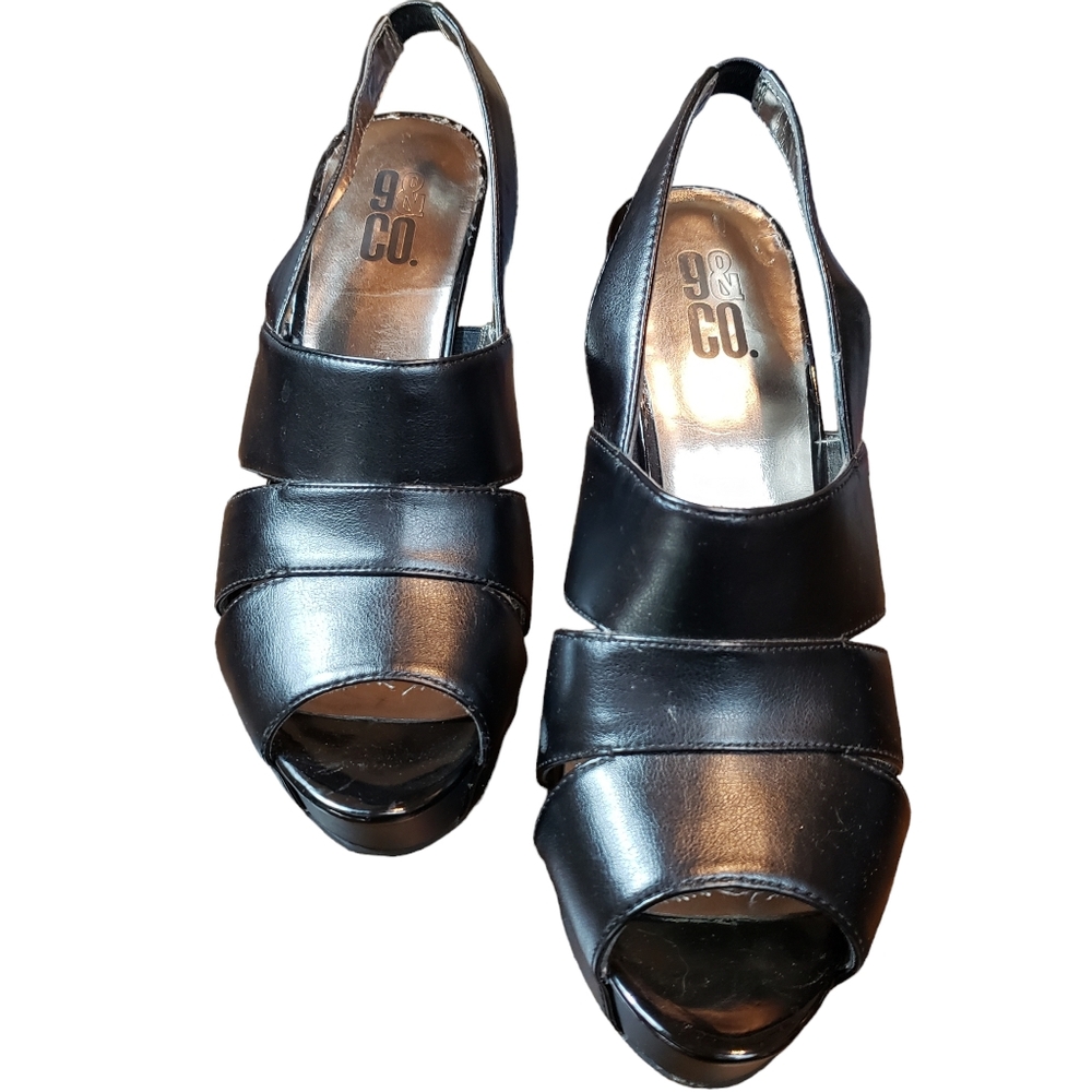 Nine & Co Black Slip-on Heels - Picture 9 of 9